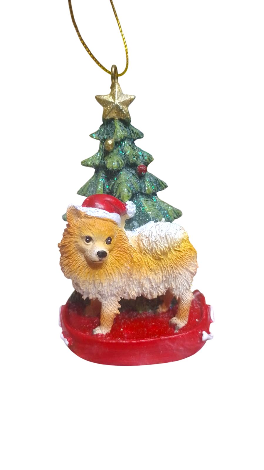 CACHORRO RESINA NATAL C/ ARVORE 